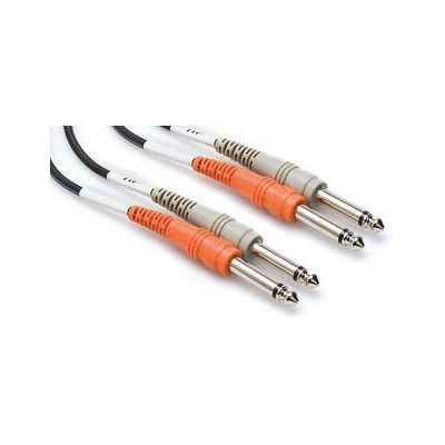 Hosa Technology - 1/4" TS 6m ljudkabel - Svart, Grå, Orange Hosa Technology - 1/4" TS 6m ljudkabel - Svart, Grå, Orange