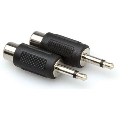 Hosa Zwart RCA/3,5 mm TS-Adapter - Mini Stereo 2-Pack Hosa Zwart RCA/3,5 mm TS-Adapter - Mini Stereo 2-Pack