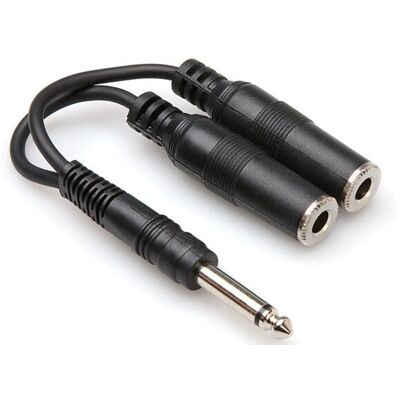 Hosa YPP-111 Mono Y-kabel - 6,35mm TS - Zwart Hosa YPP-111 Mono Y-kabel - 6,35mm TS - Zwart