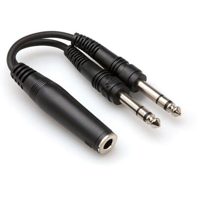 Hosa Technology YPP-308 Y-kabel - 6,35mm Stereo - Zwart Hosa Technology YPP-308 Y-kabel - 6,35mm Stereo - Zwart