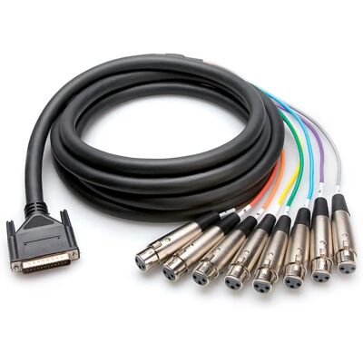 Hosa DTF-803 - Cavo audio da 3m con 8 XLR e DB25 Hosa DTF-803 - Cavo audio da 3m con 8 XLR e DB25