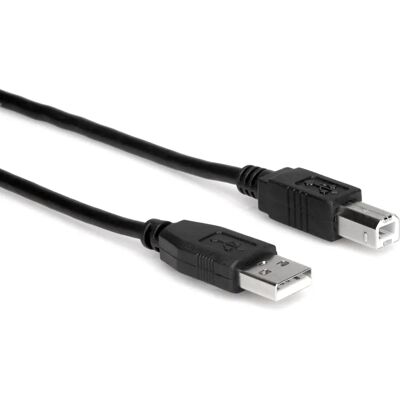 Cable USB de alta velocidad Hosa Tipo A a B 0,9 m Negro Cable USB de alta velocidad Hosa Tipo A a B 0,9 m Negro