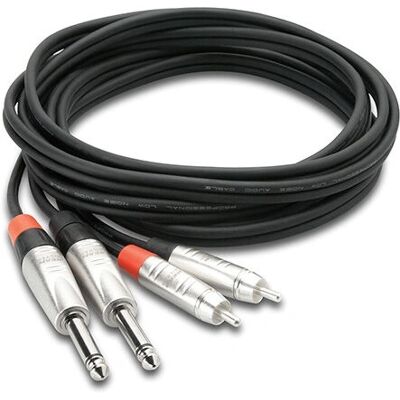 Hosa Technology HPR-010X2 - 3,05 m Schwarzes Audio Kabel mit RCA & TS Steckern Hosa Technology HPR-010X2 - 3,05 m Schwarzes Audio Kabel mit RCA & TS Steckern