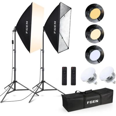 Fgen - 85W LED Soft Box - Controle remoto - ajustável - Softbox Fgen - 85W LED Soft Box - Controle remoto - ajustável - Softbox