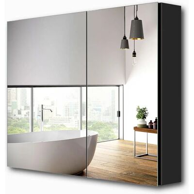 Emke - Spiegelschrank 65x85cm - Schwarz - mirror cabinet Emke - Spiegelschrank 65x85cm - Schwarz - mirror cabinet