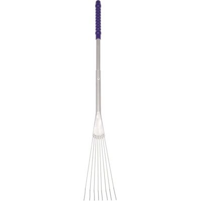 Râteau en métal Tidee avec long manche - Outil de jardinage - Publicité Râteau en métal Tidee avec long manche - Outil de jardinage - Publicité