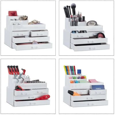 B2X Almacenamiento de maquillaje con 4 cajones - Organizador de maquillaje B2X Almacenamiento de maquillaje con 4 cajones - Organizador de maquillaje