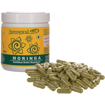 Organiczny suplement Moringa Aurospirul - Dieta, 500 kapsułek Organiczny suplement Moringa Aurospirul - Dieta, 500 kapsułek