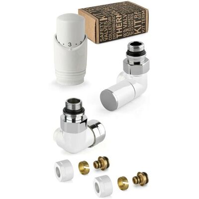Kit de Válvula de Radiador - Termostático, Blanco y Cromo Kit de Válvula de Radiador - Termostático, Blanco y Cromo