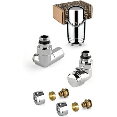 Kit de Válvula para Radiador - Ángulo, Cromo, 12mm Kit de Válvula para Radiador - Ángulo, Cromo, 12mm