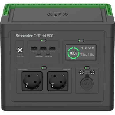 Station d'énergie portable APC Schneider Offgrid - 517Wh, 2 Schuko, USB-C, LCD, 5.5kg - Publicité Station d'énergie portable APC Schneider Offgrid - 517Wh, 2 Schuko, USB-C, LCD, 5.5kg - Publicité