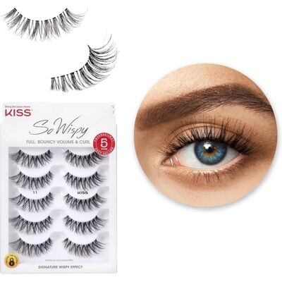 Cils postiches Wispy de Kiss - Pack multi 5 paires - Publicité Cils postiches Wispy de Kiss - Pack multi 5 paires - Publicité