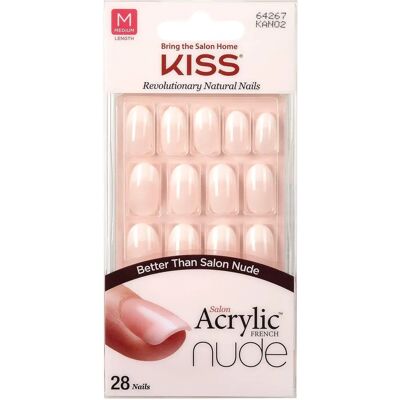 Kiss My Face - Model 64267 - Unghii acrilice nude franceze - 28 buc Kiss My Face - Model 64267 - Unghii acrilice nude franceze - 28 buc