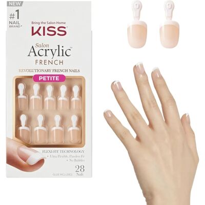 Kiss Brand Acrylic Nails Kit - Crush Hour - French, Petite Kiss Brand Acrylic Nails Kit - Crush Hour - French, Petite