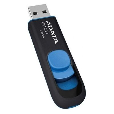ADATA UV128 32GB USB Flash Drive - USB 3.0 - Black, Blue ADATA UV128 32GB USB Flash Drive - USB 3.0 - Black, Blue