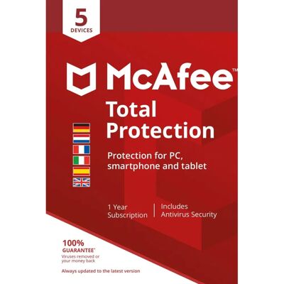 McAfee Total Protection 2023 - 5 Geräte - 1 Jahr McAfee Total Protection 2023 - 5 Geräte - 1 Jahr