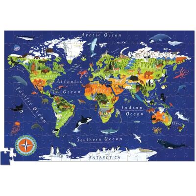Puzzle du Monde 200 pièces avec Poster Crocodile Creek - Publicité Puzzle du Monde 200 pièces avec Poster Crocodile Creek - Publicité