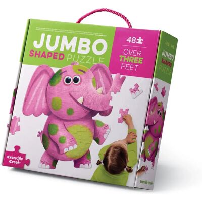 Puzzle Jumbo en Forme d’Éléphant - 48 pièces - Crocodile Creek - Publicité Puzzle Jumbo en Forme d’Éléphant - 48 pièces - Crocodile Creek - Publicité