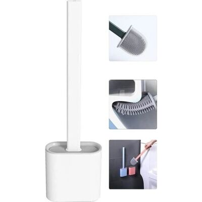 Brosse WC LG-EXPRO avec tête en silicone & support - Outil de nettoyage salle de bain - Publicité Brosse WC LG-EXPRO avec tête en silicone & support - Outil de nettoyage salle de bain - Publicité