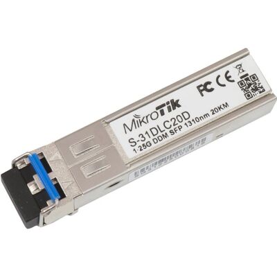 Mikrotik S-31DLC20D Módulo SFP MultiMode - 1250 Mbit/s Mikrotik S-31DLC20D Módulo SFP MultiMode - 1250 Mbit/s