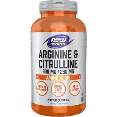 NOW Foods Arginina i Cytrulina 500/250mg Suplement - Serce i Mięsień NOW Foods Arginina i Cytrulina 500/250mg Suplement - Serce i Mięsień