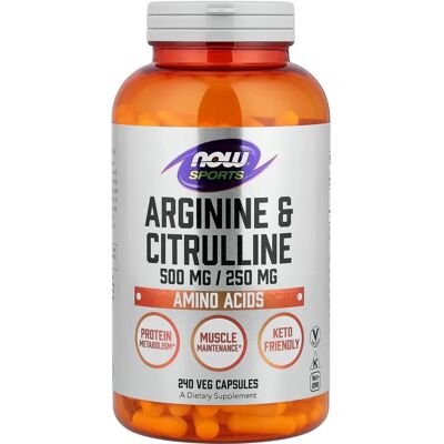 NOW Foods Arginin & Citrullin 500/250mg Nahrungsergänzung - Herz & Muskel NOW Foods Arginin & Citrullin 500/250mg Nahrungsergänzung - Herz & Muskel