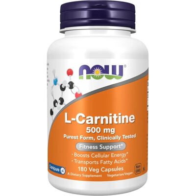 Now! Supplements L-Carnitine 500mg - Forme la plus pure, Soutien fitness, 180 Capsules végétales - Publicité Now! Supplements L-Carnitine 500mg - Forme la plus pure, Soutien fitness, 180 Capsules végétales - Publicité