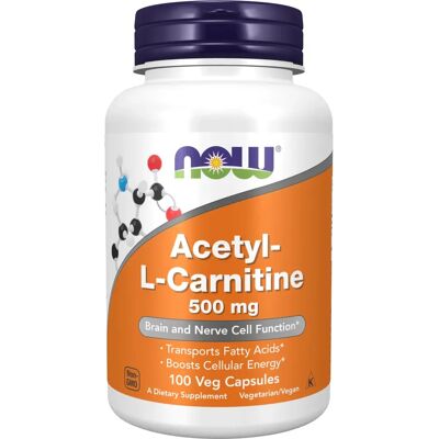 Now Foods Acetyl-L-Carnitine - 500 mg, 100 Kapslar (Förpackning av 6) med Varianter Now Foods Acetyl-L-Carnitine - 500 mg, 100 Kapslar (Förpackning av 6) med Varianter