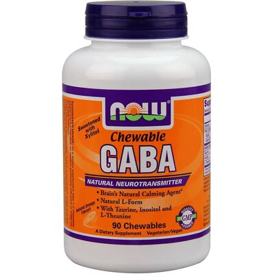 Now Foods GABA Pomarańczowe Tabletki do Żucia - Suplement Diety Now Foods GABA Pomarańczowe Tabletki do Żucia - Suplement Diety