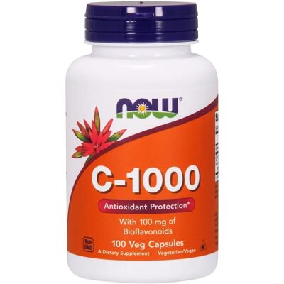 Now Foods Vitamina C-1000 con Bioflavonoides - 100 Cápsulas Veganas Now Foods Vitamina C-1000 con Bioflavonoides - 100 Cápsulas Veganas