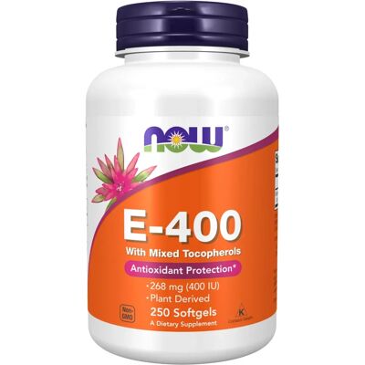 Now Foods Vitamine E-400 avec Tocophérols mélangés - 250 Softgels - Publicité Now Foods Vitamine E-400 avec Tocophérols mélangés - 250 Softgels - Publicité