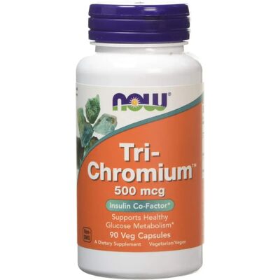 NOW Foods Tri-Chromium - 500mcg Kapsle - Glukóz támogatás NOW Foods Tri-Chromium - 500mcg Kapsle - Glukóz támogatás