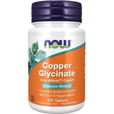 Now Foods Réz Glicinát - 3 mg - 120 tabletta Now Foods Réz Glicinát - 3 mg - 120 tabletta