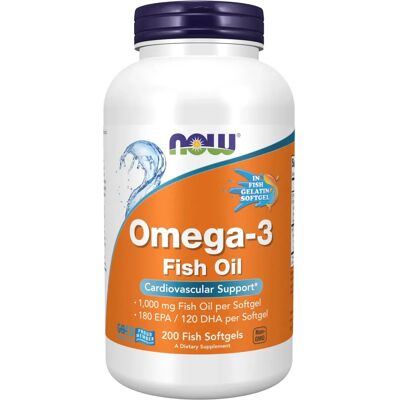 Olio di Pesce Omega-3 di Now Foods - 200 Softgels Olio di Pesce Omega-3 di Now Foods - 200 Softgels