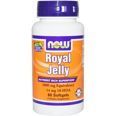 NOW Foods Gelée Royale 1000mg Softgels - Complément Alimentaire - Publicité NOW Foods Gelée Royale 1000mg Softgels - Complément Alimentaire - Publicité