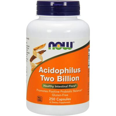 NOW Foods Acidophilus 2 Bilhões - Suplemento probiótico NOW Foods Acidophilus 2 Bilhões - Suplemento probiótico