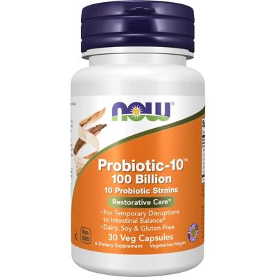 NOW Foods Probiotisk-10 - 100 Miljarder - 30 Veggie Kapslar NOW Foods Probiotisk-10 - 100 Miljarder - 30 Veggie Kapslar