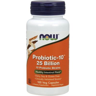 Now Foods Probiotic-10 25 miliardów kapsułek wegańskich - 100 szt. Now Foods Probiotic-10 25 miliardów kapsułek wegańskich - 100 szt.