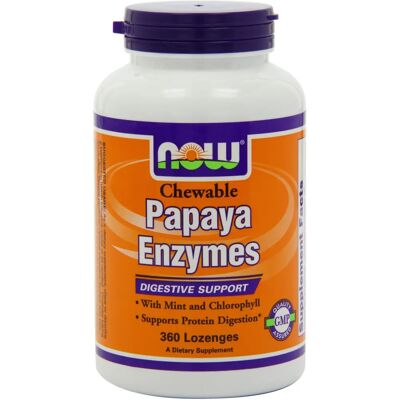 Now Foods Enzymes de Papaya, Comprimés à Mâcher - Soutien Digestif - Publicité Now Foods Enzymes de Papaya, Comprimés à Mâcher - Soutien Digestif - Publicité