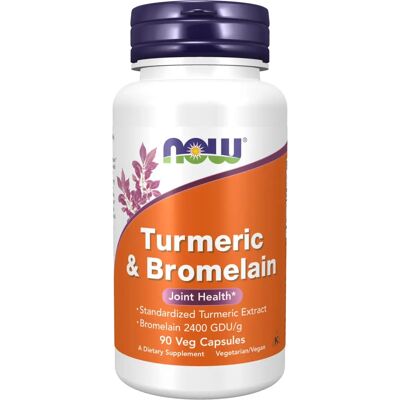 Integratore di Curcuma e Bromelina NOW Foods - 90 Capsule Integratore di Curcuma e Bromelina NOW Foods - 90 Capsule