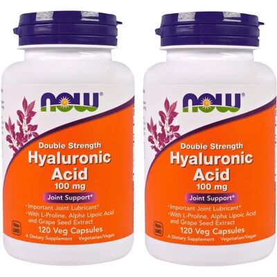 NOW Foods Ácido Hialurónico 100mg Doble Fuerza - Suplemento Dietético NOW Foods Ácido Hialurónico 100mg Doble Fuerza - Suplemento Dietético
