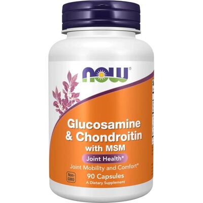 NOW Foods Glucosamine & Chondroitin con MSM - Supporto articolazioni - 90 Capsule vegane NOW Foods Glucosamine & Chondroitin con MSM - Supporto articolazioni - 90 Capsule vegane