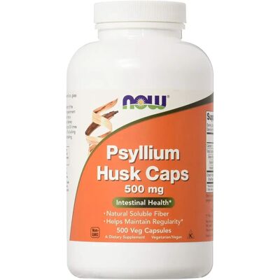 NOW Foods Cápsulas de cáscara de psyllium - Suplemento dietético - 500 mg - 500 cápsulas vegetales NOW Foods Cápsulas de cáscara de psyllium - Suplemento dietético - 500 mg - 500 cápsulas vegetales
