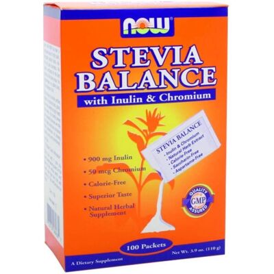 Now Foods BetterStevia Balance - Chrome et Inuline - 100 Sachets - Publicité Now Foods BetterStevia Balance - Chrome et Inuline - 100 Sachets - Publicité
