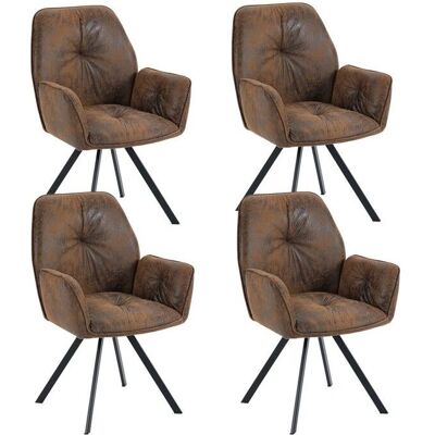 Meubles Cosy - Juego de 4 sillas - Marrón - Dining chairs Meubles Cosy - Juego de 4 sillas - Marrón - Dining chairs