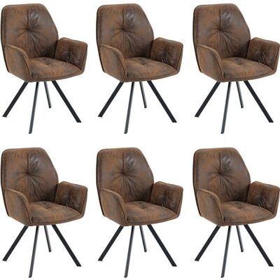 Meubles Cosy - 6 piezas sillas marrón - Sillas de comedor Meubles Cosy - 6 piezas sillas marrón - Sillas de comedor