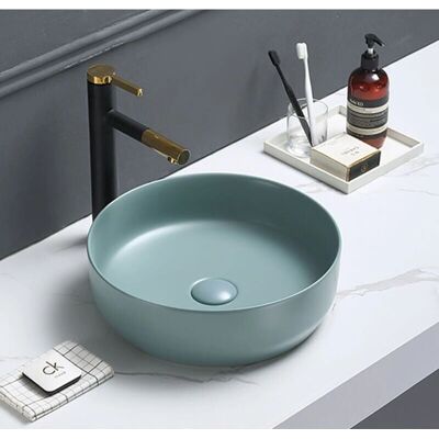 Swiss Aqua Technologies - Juego de lavabo de apoyo 39x39x12cm sin rebosadero - Verde Swiss Aqua Technologies - Juego de lavabo de apoyo 39x39x12cm sin rebosadero - Verde