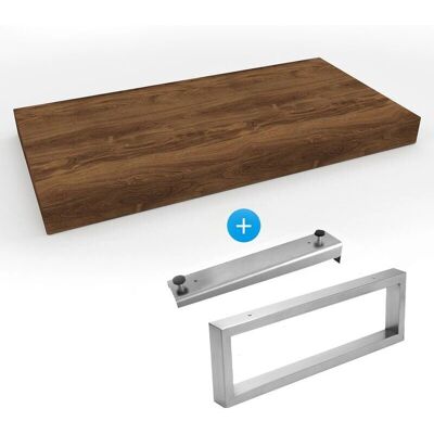 Conjunto de lavabo Naturel de Egger 120x50x8 cm + soporte + toallero - Mueble de baño Conjunto de lavabo Naturel de Egger 120x50x8 cm + soporte + toallero - Mueble de baño