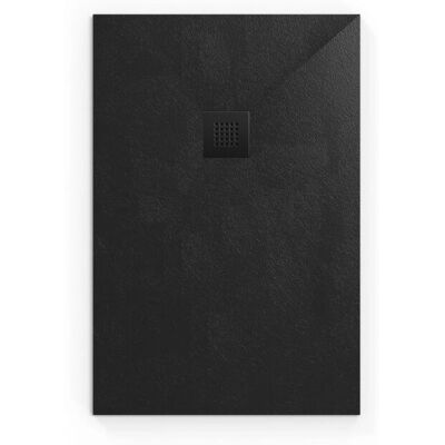 Hüppe - Pack: puerta corredera 120cm + plato de ducha 120x80cm negro Hüppe - Pack: puerta corredera 120cm + plato de ducha 120x80cm negro