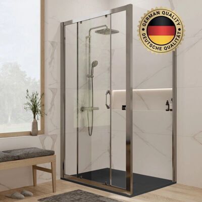 Hüppe 120cm Duschset - Schwarzer Marmor, Moderner Stil Hüppe 120cm Duschset - Schwarzer Marmor, Moderner Stil